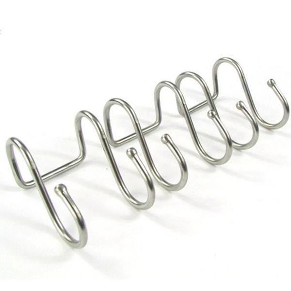 

hooks & rails stainless steel double s-shaped storage hook for bathroom kitchen wall door organizer accessories