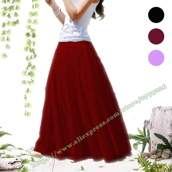 

skirts 2021 spring vintage casual retro mesh fluffy tutu female a-line skirt / long maxi for womens womans, Black