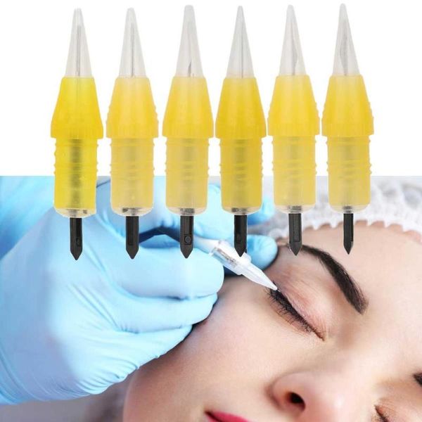 

tattoo needles 10pcs/set disposable eyebrow lip makeup full throw buckle one needle r1 r3 r5 f3 f5 f7 microblading machine