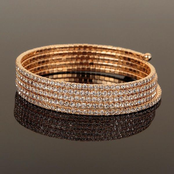

bangle cute female gold color crystal rhinestone wedding bracelets bangles for women 2021 fashion valentine's day gifts, Black