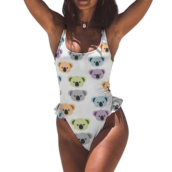 

one-piece suits koala swimsuit frills kawaii summer swimwear young sale one piece bathing suit