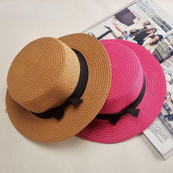 

caps & hats summer for women sun hat beach ladies fashion flat brom bowknot panama lady casual straw1, Yellow