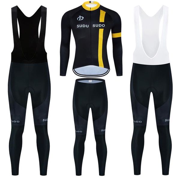 

racing sets sudu sudo pro cycling jersey set long sleeve mountain bike clothing breathable mtb bicycle clothes wear suit for mans, Black;blue