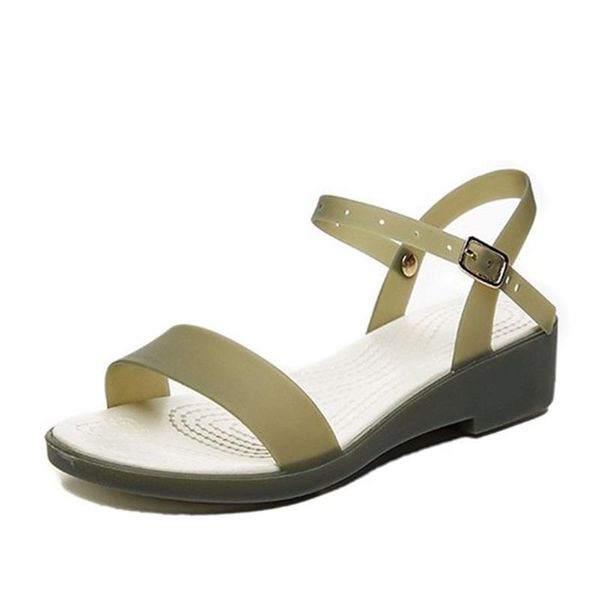 

dress shoes open-toe thick heel tpu sandals buckle jelly waterproof platform ladies fashion drop women summer woman, Black