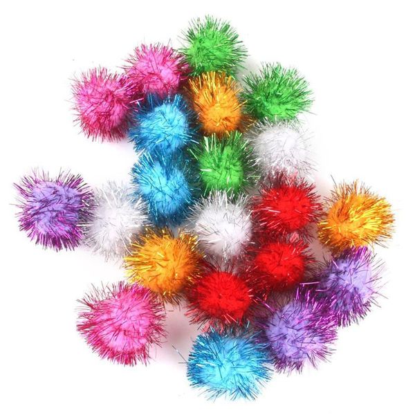 

cat toys 21 piece 3.5cm glittering tinsel springs pompons balls toy