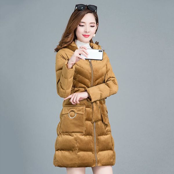 

leather parka women winter jacket female outerwear plus size velvet coat with hood ladies warm wraiths solid color ggold lq529 w0hx, Black