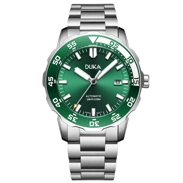

wristwatches duka men mechanical wristwatch luxury automatic watch for steel dive nh35 ceramic bezel sapphire glass montre homme 2021, Slivery;brown