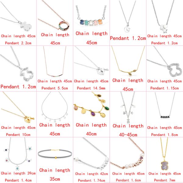 

2021 new style 100% 925 sterling silver fashion classic diy bear simple ladies fashion necklace wholesale factory direct sales