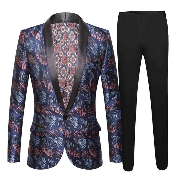 

men's suits & blazers male jacquard two pieces of engraving lapel shawl groom tuxedo formal wedding party diner man blazer (jacket + pa, White;black