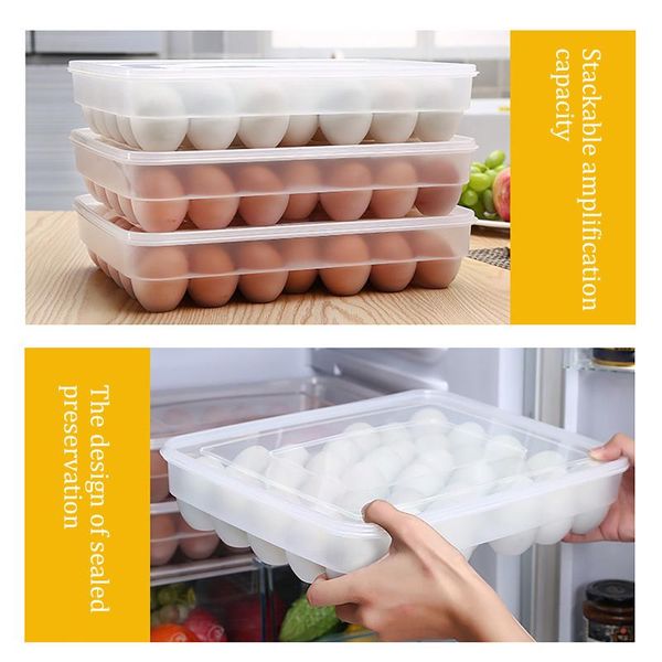 

cells refrigerator eggs box fresh-keeping storage rack compartment organizer case kitchen supply holder & organization