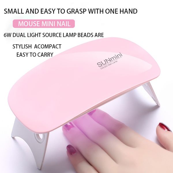 Nails Shaserer Monika Nail Sun Mini 6W Светодиодный портативный USB-кабель УФ-отверждение лампы для геля на основе полирований маникюр Pedicure Gel Machine