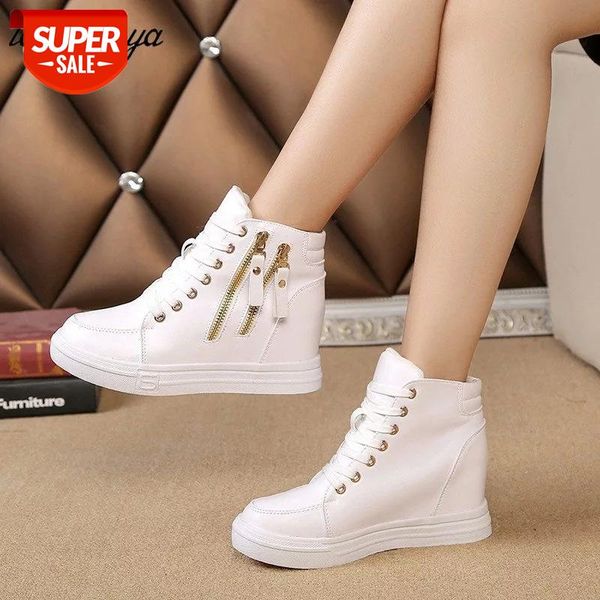 

women sneakers 2020 women casual shoes zipper height increasing breathable high walking flats trainers shoes #qn2b