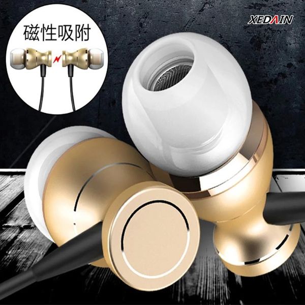 

headphones & earphones magnetic in-ear sound metal headsets 3.5mm super bass stereo earbuds with mic for mobile phone mp3