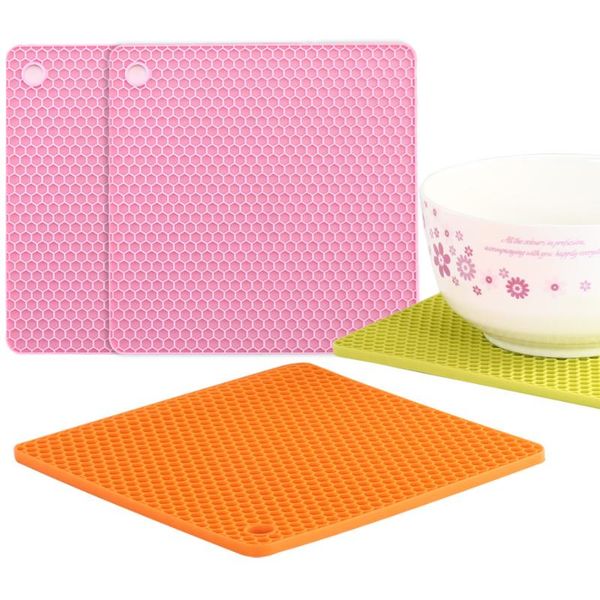 

mats & pads square heat resistant table mat silicone drink cup coasters non-slip pot holder placemat kitchen accessories