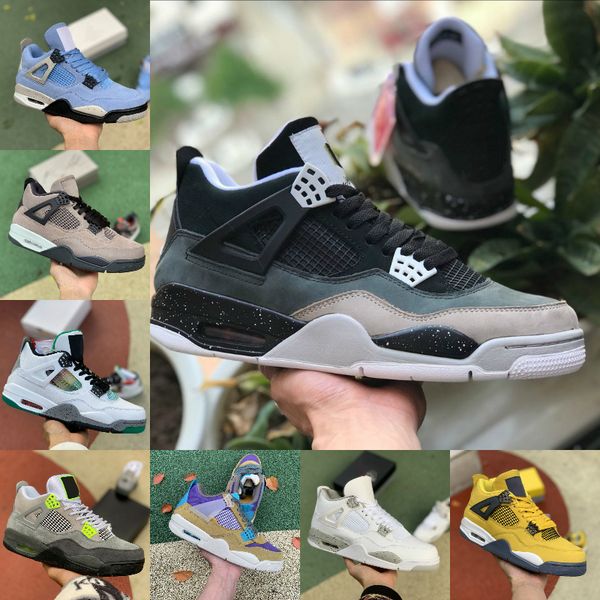 

jumpman university blue 4 4s basketball shoes mens women cool grey red thunder bred-ow shimmer union taupe haze desert moss taupe haze white