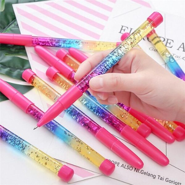 

gel pens 1pc colorful sequins liquid quicksand ink pen magic wand fairy stationery gift school office supplies