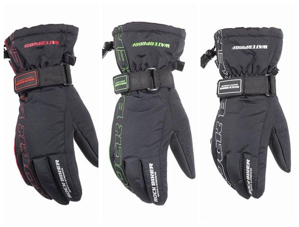 

sports gloves rock biker off-road motorcycle riding knight outdoor winter waterproof windproof warm racing, Black