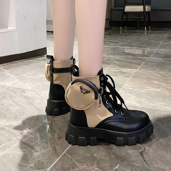 

boots women's european and american thick soles, leather purses, belt buckle, ankle boots, high heels elastic, Black