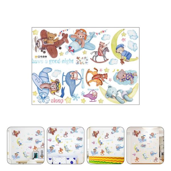 

wall stickers 3 sheets lovely cartoon animal pattern decorative decals