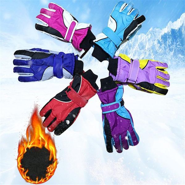 

ski gloves 1 pair cold-proof winter warm windproof outdoor sports full-finger breathable glove women men multi-color