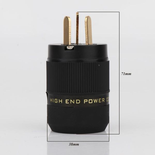 

smart power plugs piece au stardard hi-end rhodium/gold plated mains plug male copper connector cable cord 3 pin hifi