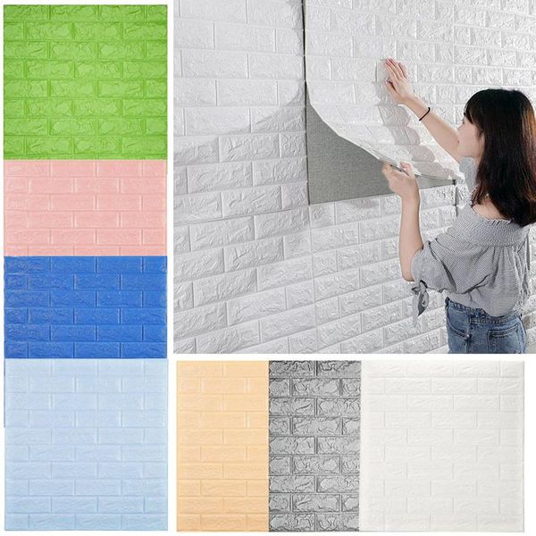 

wallpapers creative 3d brick wall stickers diy self-adhesive waterproof wallpaper for kids room bedroom sticker