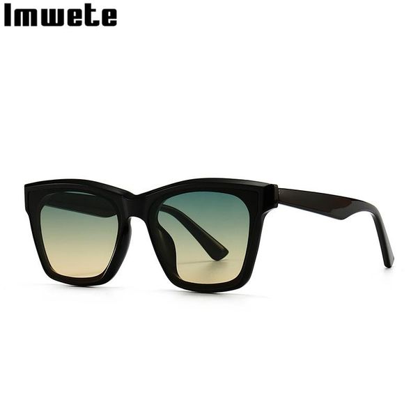 

sunglasses imwete narrow retro fashion women men gradient multi color sun glasses trend design protective sunshade eyewear uv400, White;black