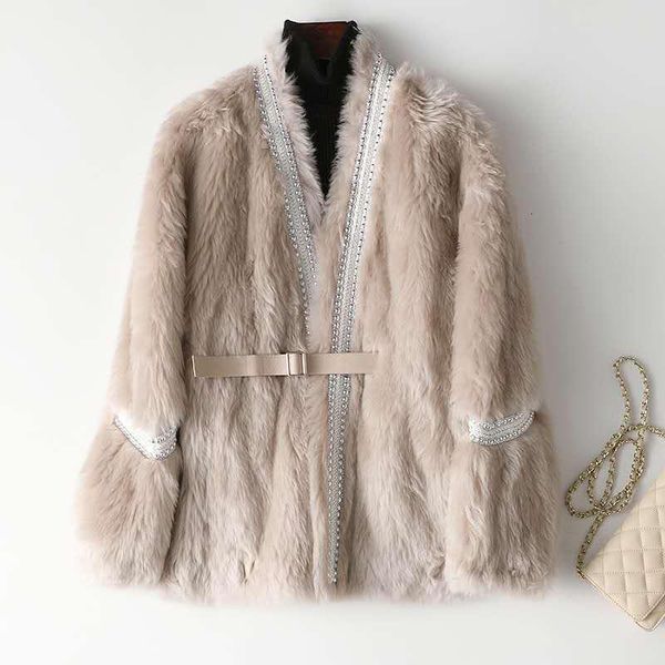 

women's fur & faux autumn winter coat short elegant woman jacket high-quality imitation fashion women coats 2021 female outwear, Black