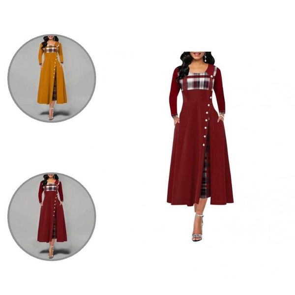 

casual dresses great spring dress loose hem buttons round neck autumn, Black;gray