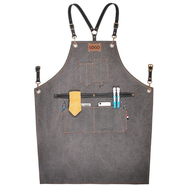 

apron fashion denim canvas barbecue barber painting art student kitchen