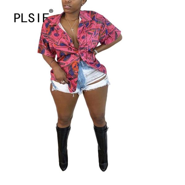 

women's blouses & shirts women fashion single breasted lapel short sleeves shirt high street lady beach style blouse, White