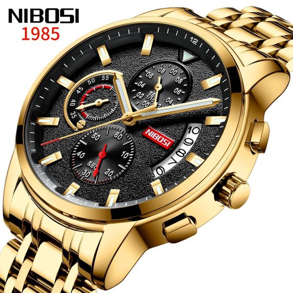 

wristwatches nibosi relogio masculino mens watches business men watch waterproof reloje fashion sport quartz, Slivery;brown