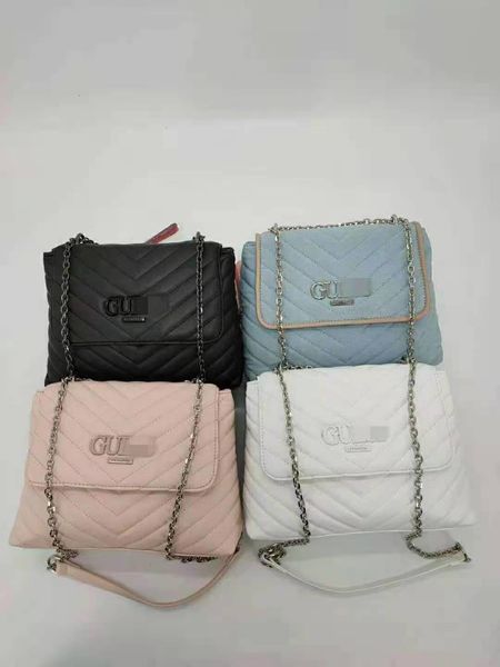 

2021 new gues bag embroidered v-cap chain women's single shoulder diagonal span