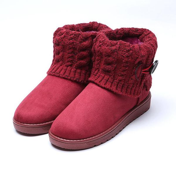 

boots women's snow autumn and winter warm cotton thickened hair tube flat bottom high non-slip wear-resistant, Black