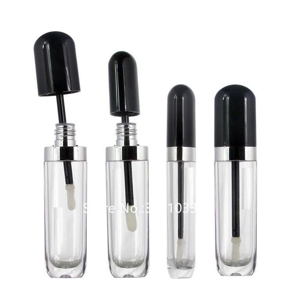 

storage bottles & jars 30pcs 50pcs clear empty lip gloss tube with black cap classical lipstick refillable bottle diy plastic lipgloss conta