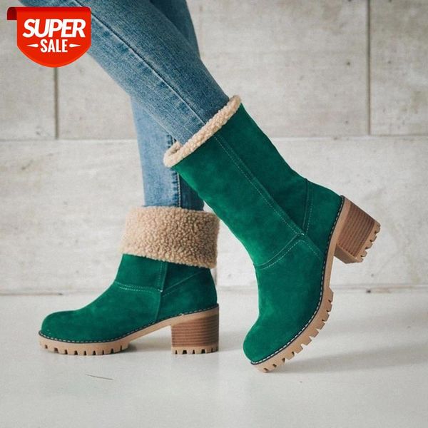 

women mid boots winter fur warm snow boots ladies warm wool booties casual women ankle boots comfortable shoes plus size 35-43 #so43, Black