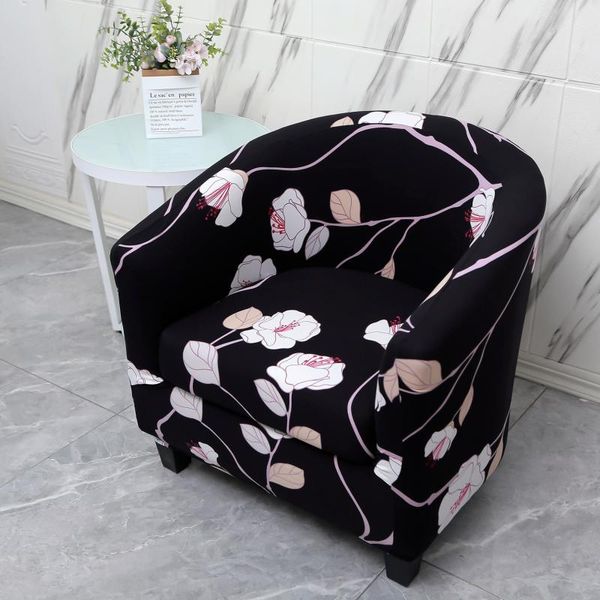 

chair covers elastic club cover spandex armchair for bar living room washable slipcover printed single sofa protector home decor