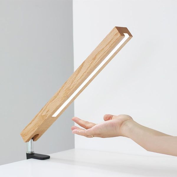 

table lamps solid wood universal lamp led bedside reading simple clamping desk office for bedroom lamparas de mesa