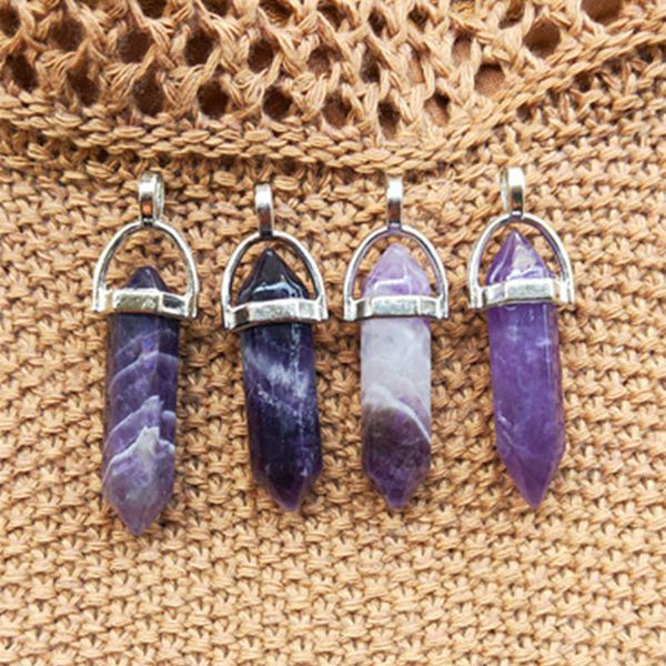 

quartz point pendant, Silver