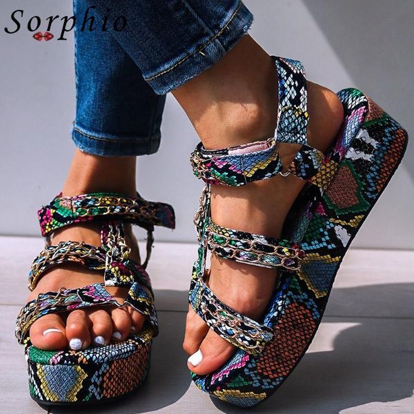 

dress shoes sorphio casual wedges woman comfy platform sandals women 2021 ins colorful animal print, Black