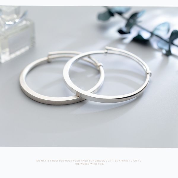 

women's s990 full silver bracelet japanese and korean style simple round opening adjustable bracelet trend english bracelet s2420, Black