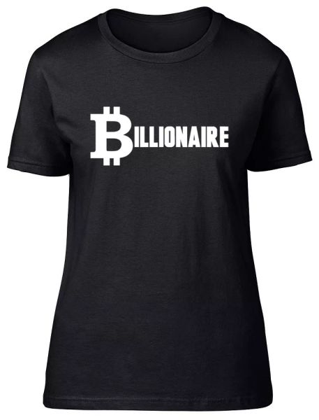 

Bitcoin Billionaire Ladies Womens Fitted T-Shirt, White;black