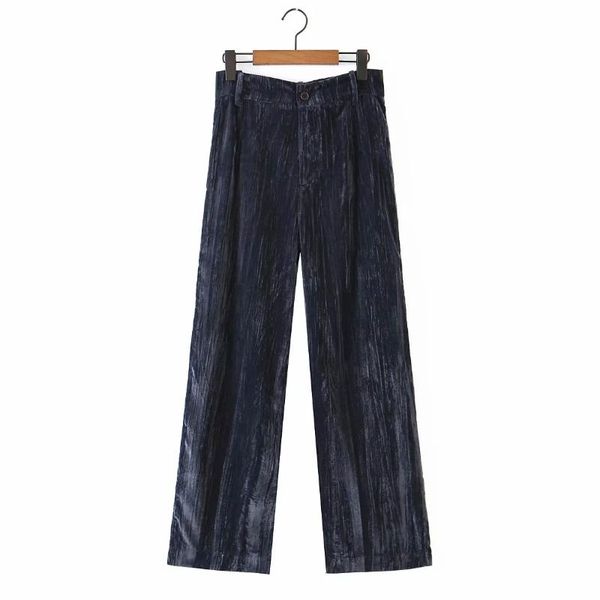 

autumn women velvet straight pants casual lady simple loose trousers p1932 women's & capris, Black;white