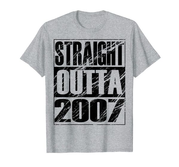 

funny straight outta 2007 12th birthday t-shirt vintage gift, White;black