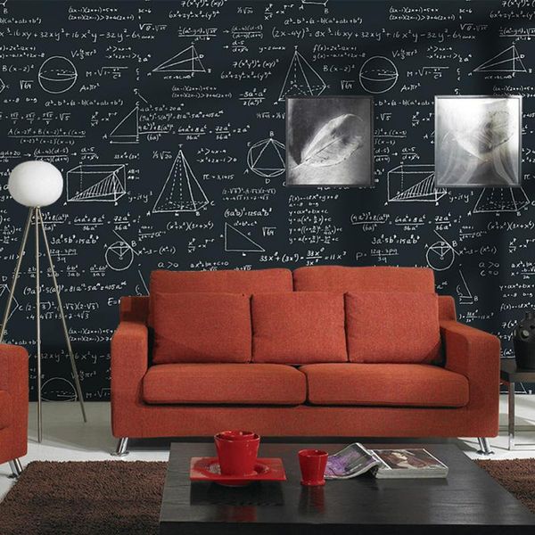 

wallpapers children's room cafe dining theme wallpaperblack white wallpaper blackboard geometry math formula personality