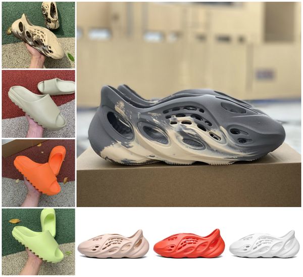 

2022 foam rnnr mx cream clay sandal slipper moon gray enflame orange black white slide bone resin desert sand men women fashion slides sanda