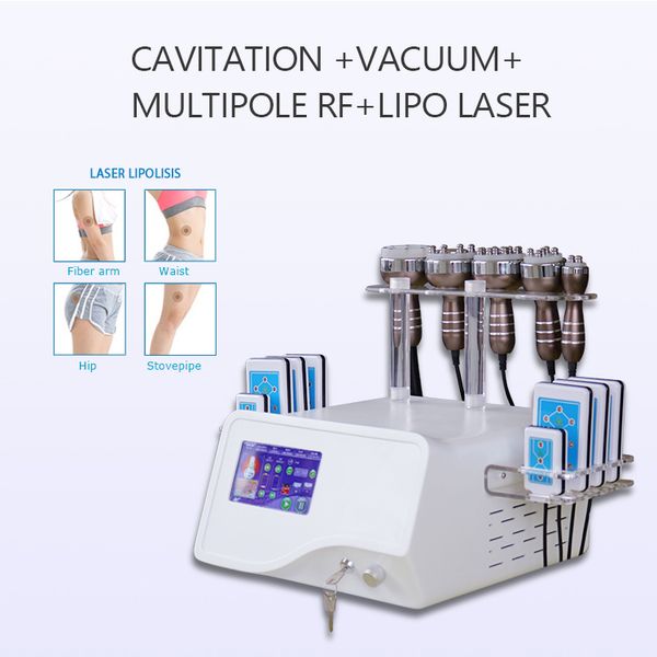 

professional beauty equipment ultrasonic slimming multi-functional 6 in 1 rf fat reduction 40k cavitation vacuum lipolaser machine