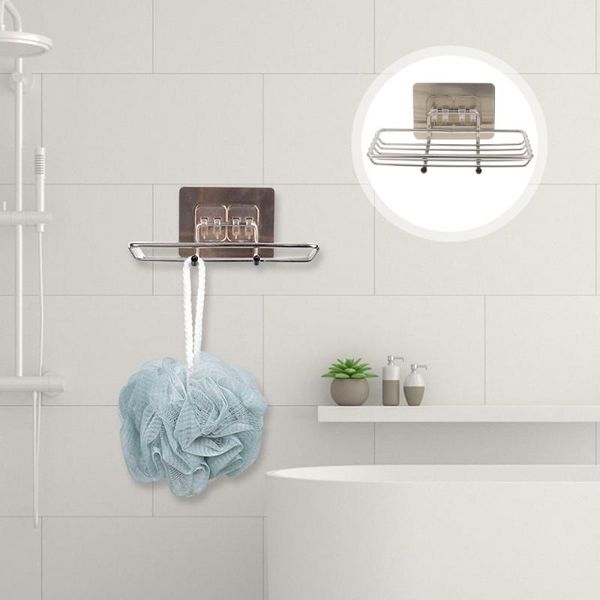 

soap dishes 2pcs wall mounted box punch drain rack holder with hook