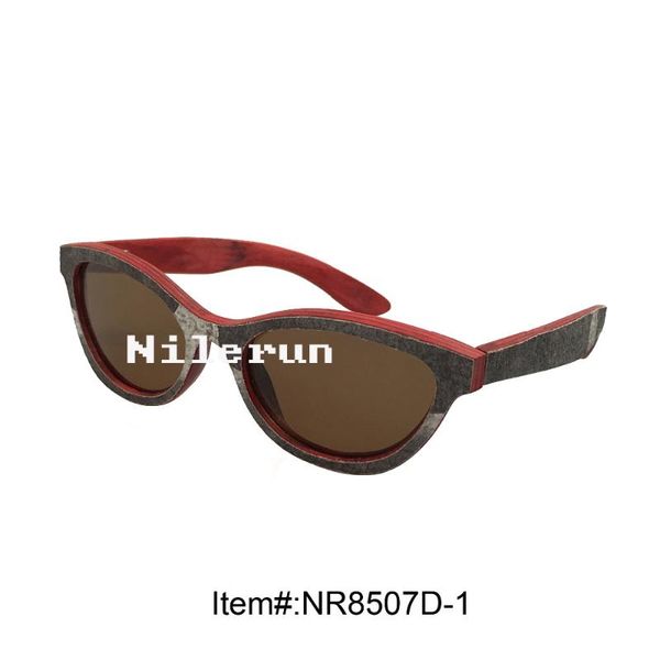 

cat eye italian designer oil painted coating layered wood sunglasses, White;black