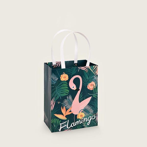 

gift wrap 1pc cartoon flamingo bag packaging simple holiday wedding engagement accessory paper